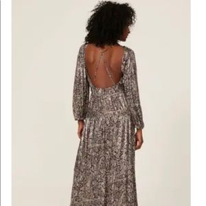 ba&sh Glady Printed Open Back Maxi Dress